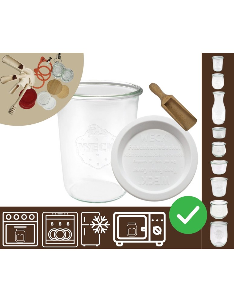 Słoiki i butelki - Słoiki WECK / plastikowe wieko, miarka słoik 850ml MOLD - product MODO24.PL 30