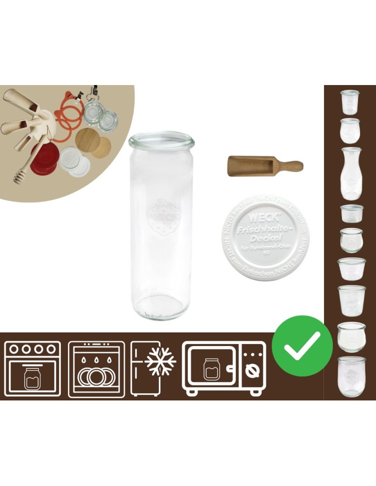 Słoiki i butelki - Słoiki WECK / plastikowe wieko, miarka słoik 600ml CYLINDER - product MODO24.PL 30