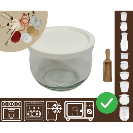 Słoiki WECK / plastikowe wieko, miarka słoik 580ml TULIP