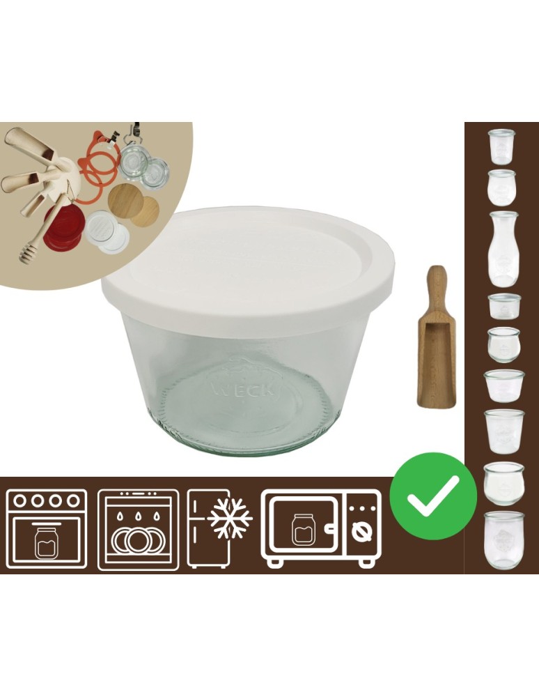 Słoiki i butelki - Słoiki WECK / plastikowe wieko, miarka słoik 370ml MOLD - product MODO24.PL 30