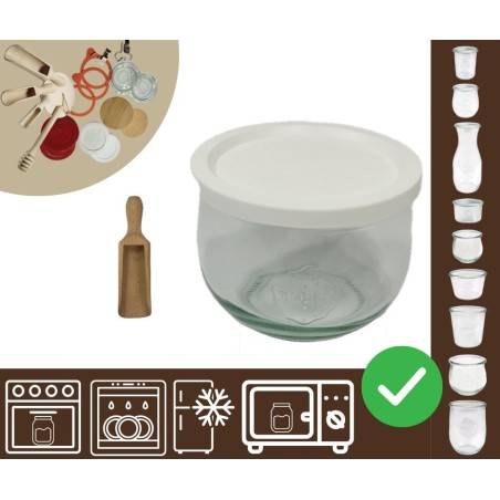 Słoiki WECK / plastikowe wieko, miarka słoik 370ml TULIP