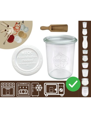 Słoiki i butelki - Słoiki WECK / plastikowe wieko, miarka słoik 160ml MOLD - produkt 48