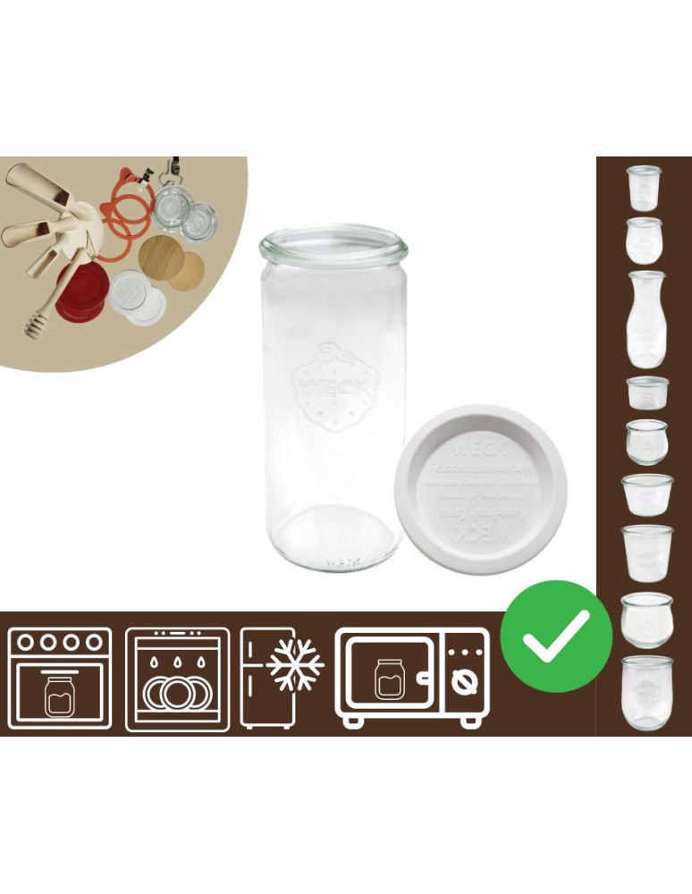 Słoiki i butelki - Słoiki WECK / plastikowe wieko słoik 1040ml 1l CYLINDER - product MODO24.PL 30