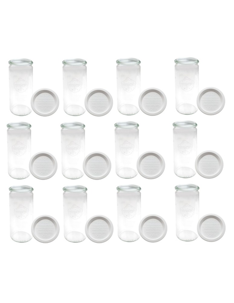 Słoiki i butelki - Słoiki WECK 12szt/ plastikowe wieko słoik 1040ml 1l CYLINDER - product MODO24.PL 32