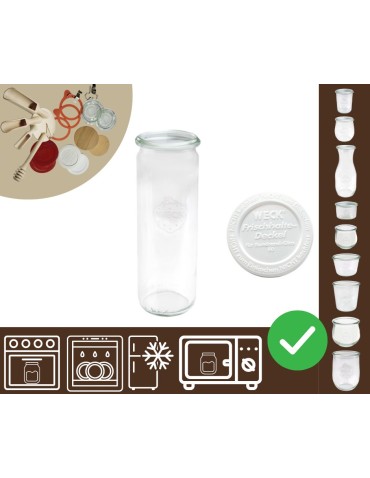 Słoiki i butelki - Słoiki WECK / plastikowe wieko słoik 600ml CYLINDER - product 30