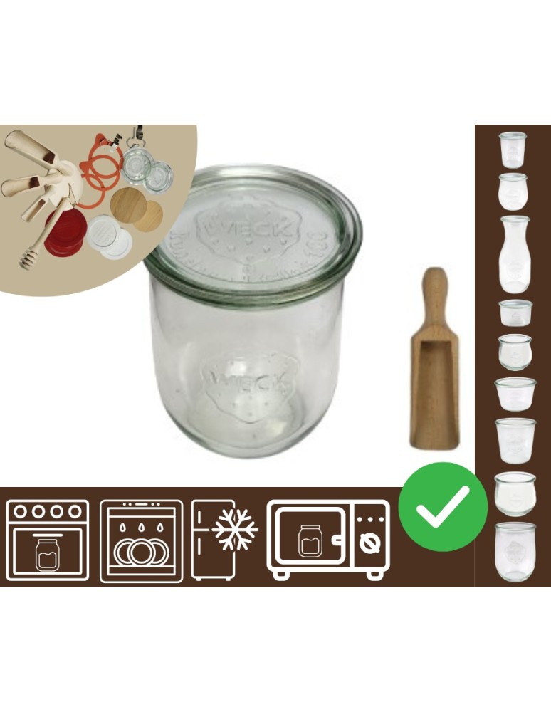 Słoiki i butelki - Słoiki WECK / szklane wieko, miarka słoik 1l 1062ml TULIP - product MODO24.PL 30