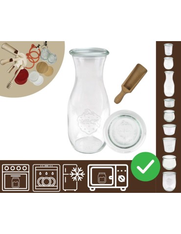 Słoiki i butelki - Słoiki WECK / szklane wieko, miarka KARAFKA 1l 1062ml BUTELKA - product 30