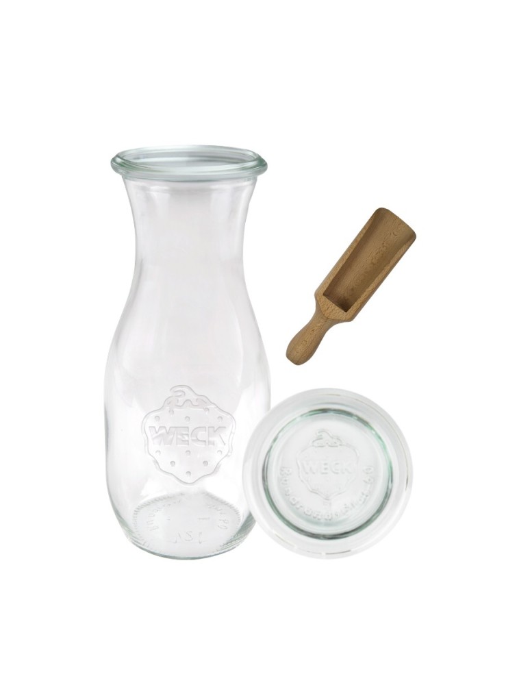 Słoiki i butelki - Słoiki WECK / szklane wieko, miarka KARAFKA 1l 1062ml BUTELKA - product MODO24.PL 32