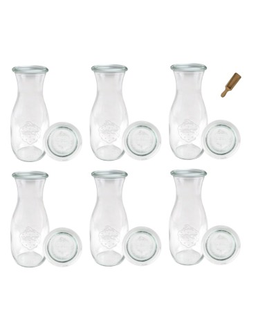 Słoiki i butelki - Słoiki WECK 6szt/ szklane wieko, miarka KARAFKA 1l 1062ml BUTELKA - product 32
