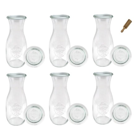 Słoiki WECK 6szt/ szklane wieko, miarka KARAFKA 1l 1062ml BUTELKA
