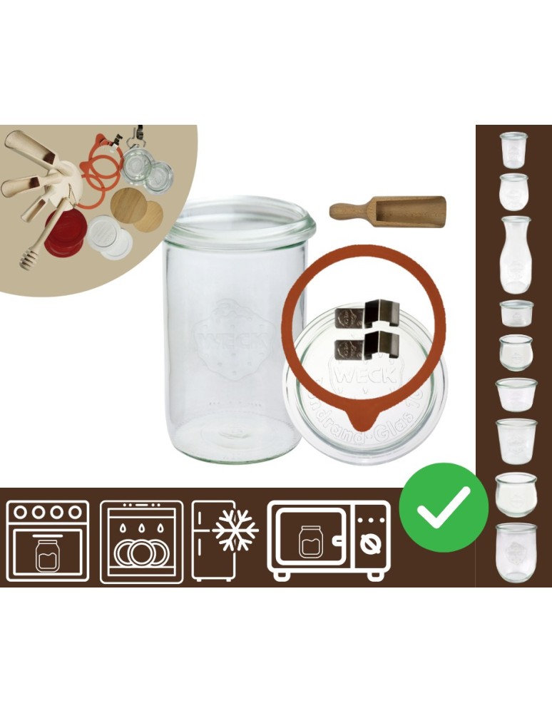 Słoiki i butelki - Słoiki WECK / szklane wieko, miarka słoik 1050ml 1l MOLD - product MODO24.PL 30