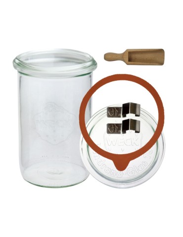 Słoiki i butelki - Słoiki WECK / szklane wieko, miarka słoik 1050ml 1l MOLD - product 32