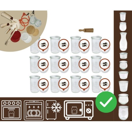 Słoiki WECK 12szt/ szklane wieko, miarka słoik 1050ml 1l MOLD