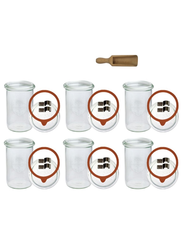 Słoiki i butelki - Słoiki WECK 6szt/ szklane wieko, miarka słoik 1050ml 1l MOLD - product MODO24.PL 32