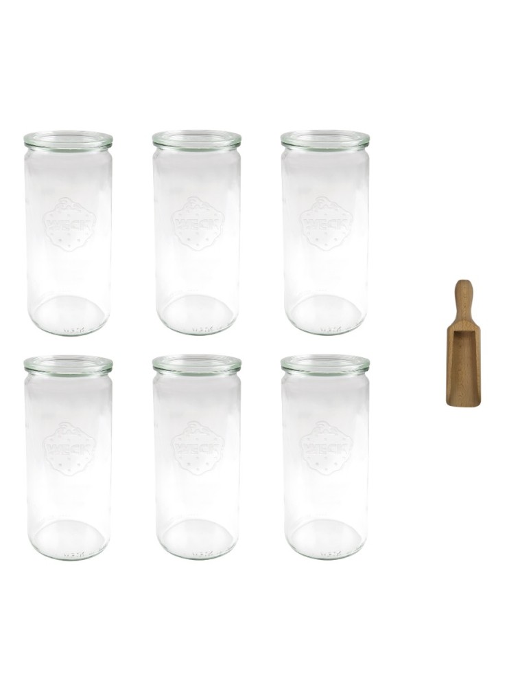 Słoiki i butelki - Słoiki WECK 6szt/ szklane wieko, miarka słoik 1040ml 1l CYLINDER - product MODO24.PL 32