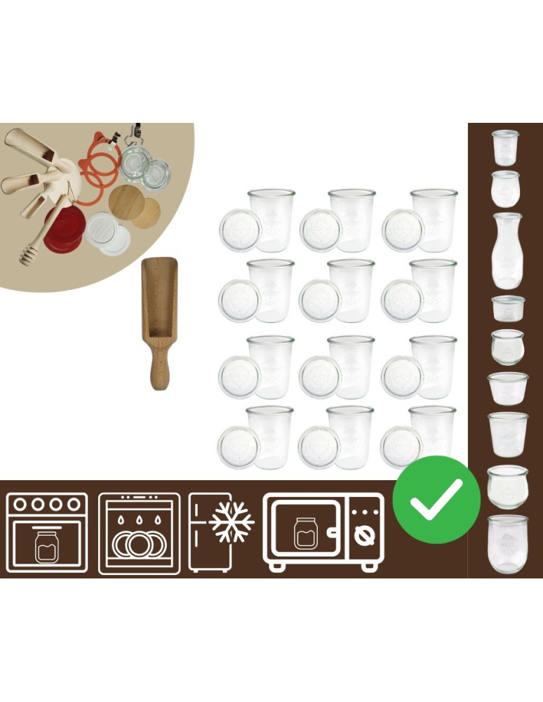 Słoiki i butelki - Słoiki WECK 12szt/ szklane wieko, miarka słoik 850ml MOLD - product MODO24.PL 30