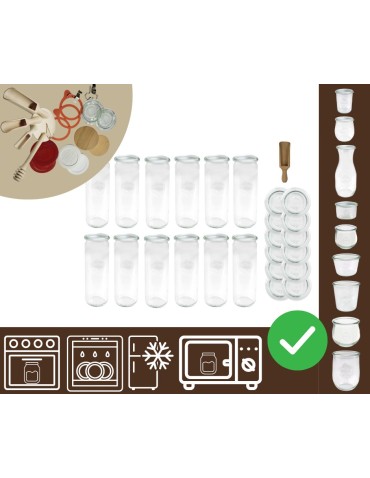 Słoiki i butelki - Słoiki WECK 12szt/ szklane wieko, miarka słoik 600ml CYLINDER - product 30