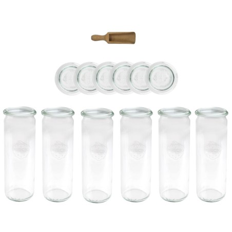 Słoiki WECK 6szt/ szklane wieko, miarka słoik 600ml CYLINDER