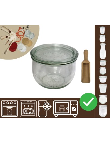 Słoiki i butelki - Słoiki WECK / szklane wieko, miarka słoik 580ml TULIP - product 30