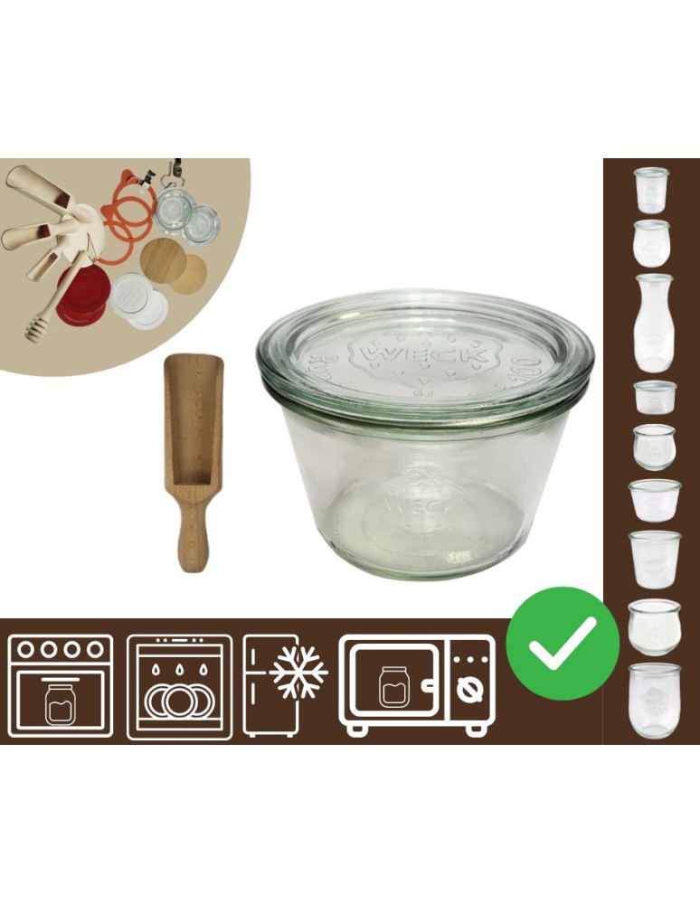 Słoiki i butelki - Słoiki WECK / szklane wieko, miarka słoik 370ml MOLD - product MODO24.PL 30