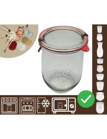 Słoiki i butelki - Słoiki WECK / szkl. wieko,gumka, bl słoik 1l 1062ml TULIP - produkt 40