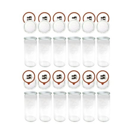 Słoiki WECK 12szt/ szkl. wieko,gumka, bl słoik 1040ml 1l CYLINDER