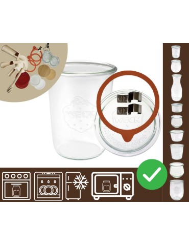 Słoiki i butelki - Słoiki WECK / szkl. wieko,gumka, bl słoik 850ml MOLD - produkt 40