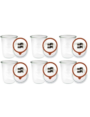 Słoiki i butelki - Słoiki WECK 6szt/ szkl. wieko,gumka, bl słoik 850ml MOLD - produkt 42