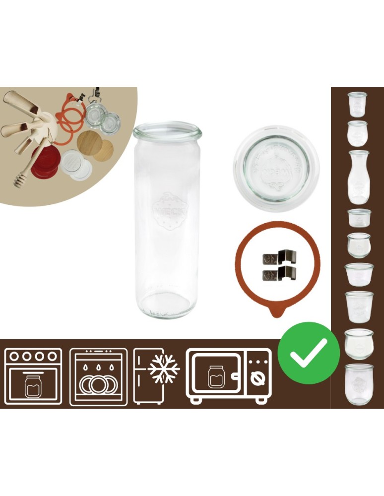 Słoiki i Dodatki - Słoiki WECK / szkl. wieko,gumka, bl słoik 600ml CYLINDER - product MODO24.PL 40
