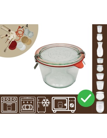 Słoiki i butelki - Słoiki WECK / szkl. wieko,gumka, bl słoik 370ml MOLD - produkt 40