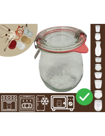 Słoiki i butelki - Słoiki WECK / szkl. wieko,gumka, bl słoik 220ml TULIP - produkt 40