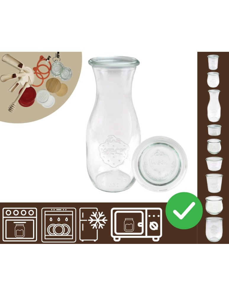 Słoiki i butelki - Słoiki WECK / szklane wieko KARAFKA 1l 1062ml BUTELKA - produkt MODO24.PL 40