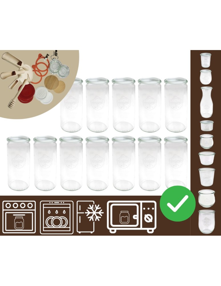 Słoiki i butelki - Słoiki WECK 12szt/ żaroodporny słoik 1040ml 1l CYLINDER - product MODO24.PL 30