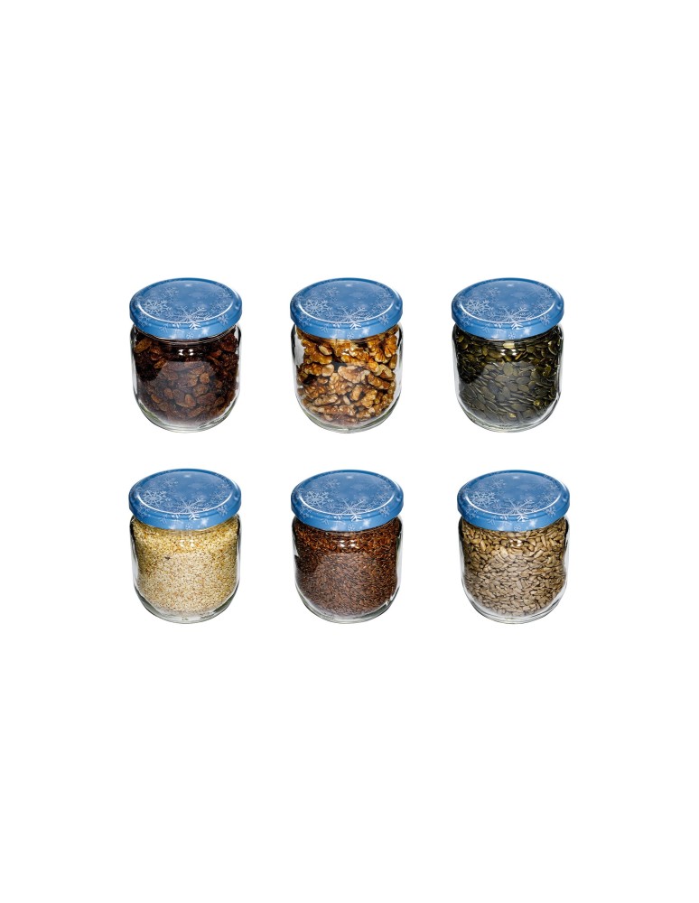 Słoiki - Słoik 425 ml zwykły · Pokrywka (⌀82) z grafiką “śnieżynka” · 6 sztuk - product MODO24.PL 7