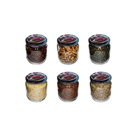 Słoiki 425 ml???? Zestaw 6 Sztuk???? Pokrywki z Grafiką "Malinki"