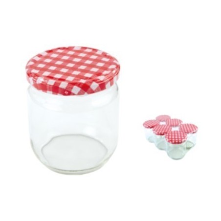 Słoiki 425 ml???? Zestaw 6 Sztuk???? Pokrywki z Grafiką "Malinki"