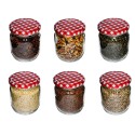Szklany Słoik 425 ml ???? Pokrywka z Grafiką "Karo"???? 6 Sztuk