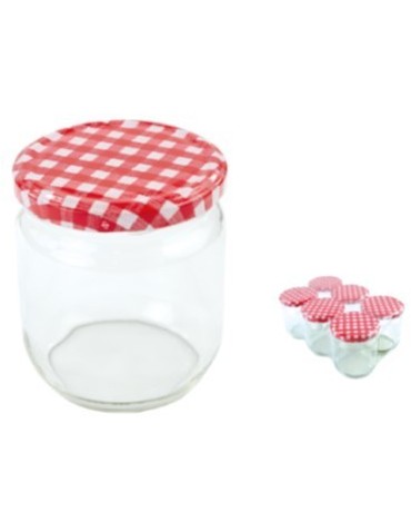 Słoiki - Słoik zwykły 425 ml · Pokrywka (⌀82) z designem “karo” · 6 sztuk - product 9