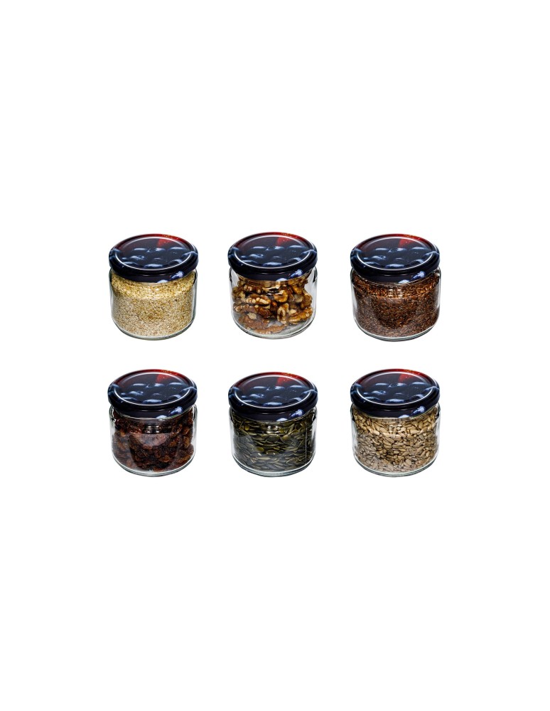 Słoiki - Słoik 330 ml zwykły · Pokrywka (⌀82) z grafiką truskawka-borówka · 6-pak - product MODO24.PL 7