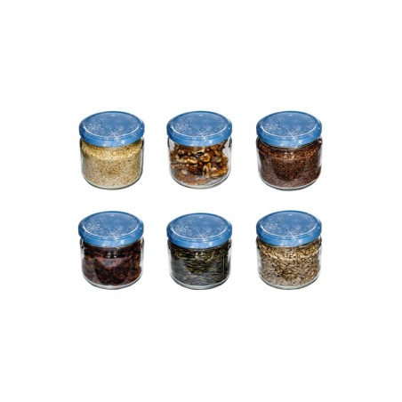 Słoik 330 ml zwykły????Pokrywka (⌀82) z grafiką “Śnieżynka”????6-pak