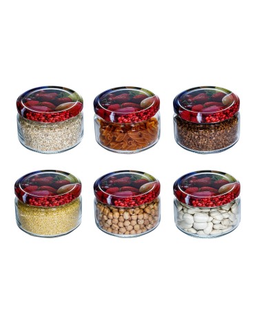 Słoiki - Słoik 250ml okrągły · Pokrywki owocowy mix ⌀82 · 6-pak - product 13