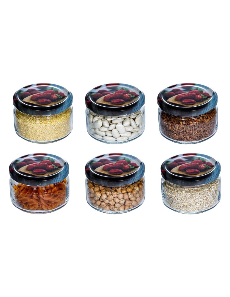 Słoiki - Słoik 250 ml zwykły ⌀82 · Pokrywka z nadrukiem “malinki” · 6-pak - product MODO24.PL 9