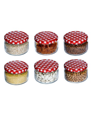 Słoiki - Słoik zwykły 250 ml · Pokrywka (⌀82) z grafiką “Karo” · 6-pak - product 11