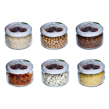 Komplet Słoików 250 ml/ fi 82 mm????6-pak????Wieczka Czereśniowe