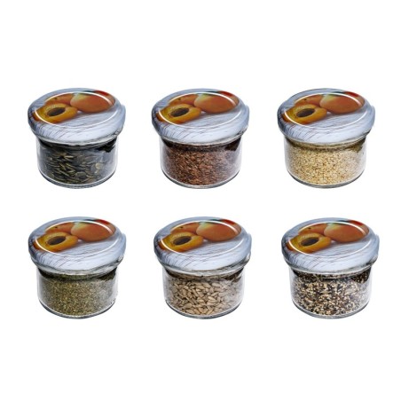 Deserowe Słoiczki 235 ml/ fi 82 ▪ 6-pak ▪ Grafika Wieczek Morelowa