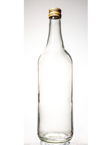 Szklane butelki na alkohol - galoniki - Butelka monopolowa 700 ml z gwintem fi 28 mm · złota nakrętka · Komplet 6 sztuk - product 20