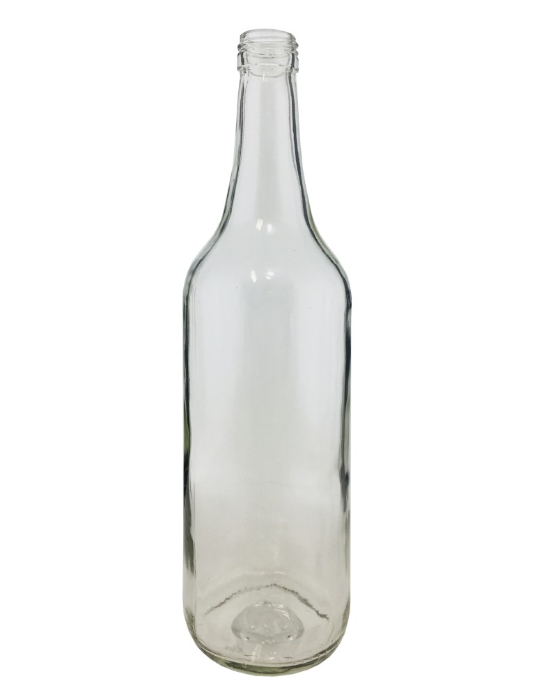 Szklane butelki na alkohol - galoniki - Butelka monopolowa 700 ml z gwintem fi 28 mm · złota nakrętka · Komplet 6 sztuk - product MODO24.PL 24