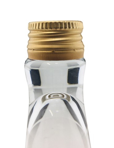 Szklane butelki na alkohol - galoniki - Transparentna butelka monopolowa 500 ml ze złotą zakrętką fi 28mm · 6 sztuk - product 25