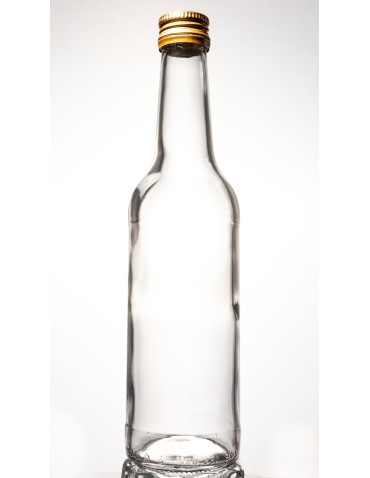 Szklane butelki na alkohol - galoniki - Przezroczysta butelka 330 ml ze złotą zakrętką fi 28mm · 6 sztuk - product 22