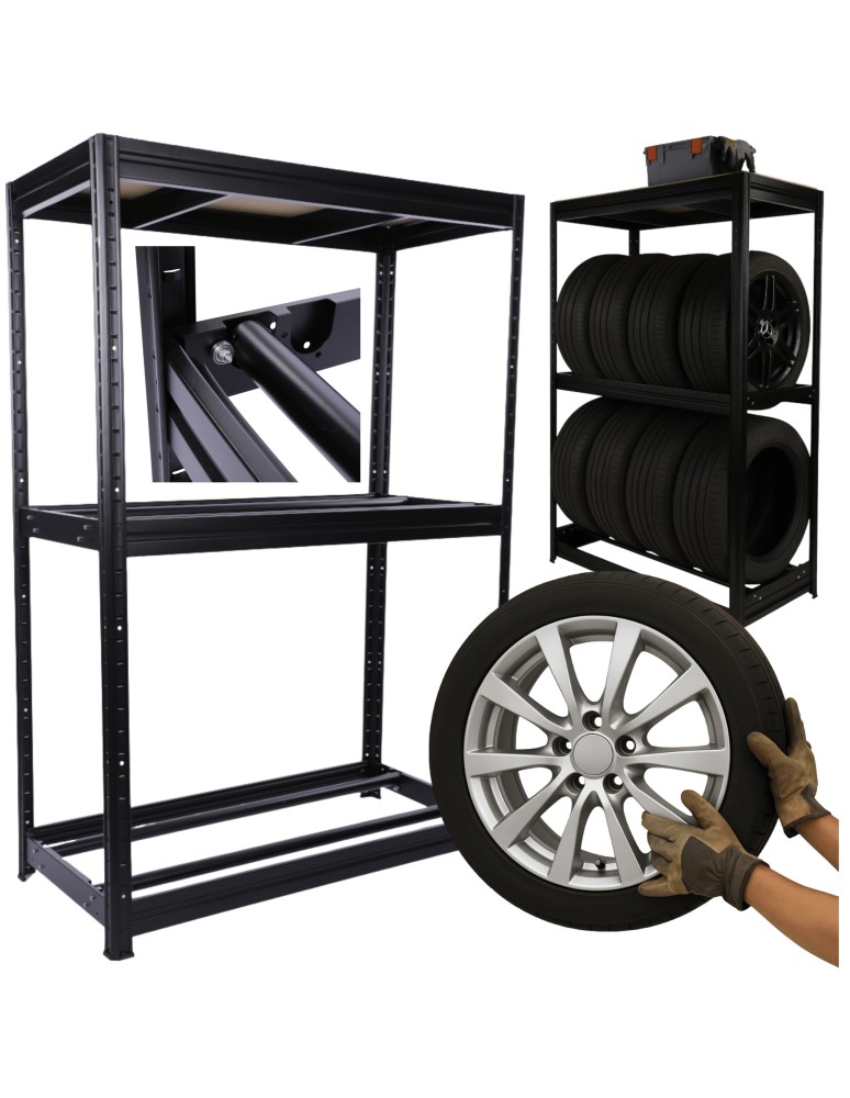 Regały na opony (półka) - Stojak na opony regał na koła OBROTOWE ROLKI 177X120X60 cm SOLIDNY POLSKI - product MODO24.PL 22